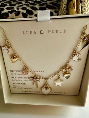 Luna Norte Heart & Charm Necklace - Gold